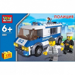 Конструктор «Автомобиль для перевозки заключенных», 135 деталей (Город мастеров, KK-3001-Rsim)